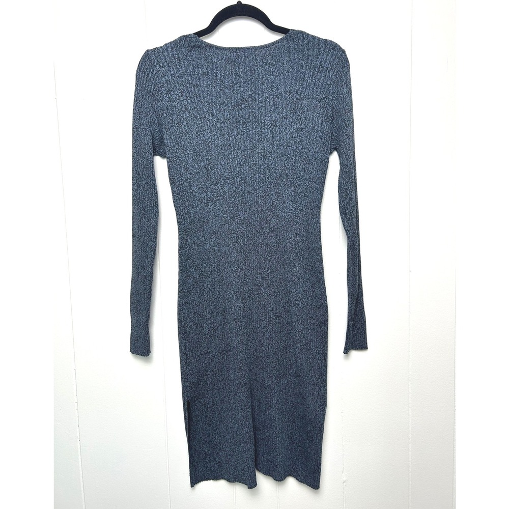 Athleta Reverie Sweater Dress Women's MP Blue‎ Ribbed Long Sleeve Knit - Picture 2 of 8